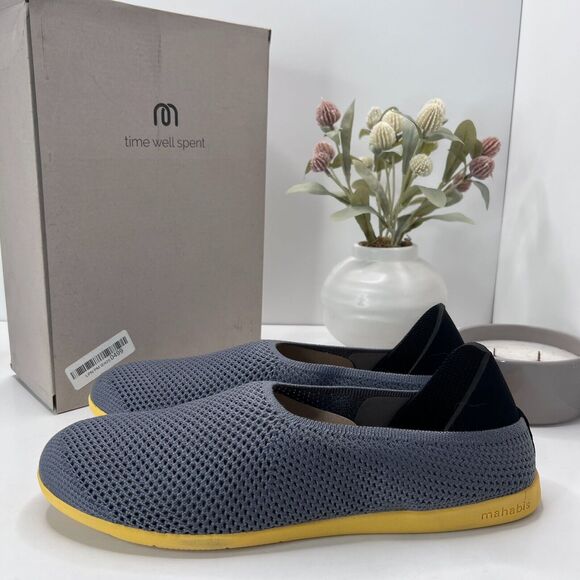 Mahabis Breathe Summer Slip On Slipper Grey/Yellow Men's US 12.5-13 - Picture 3 of 10